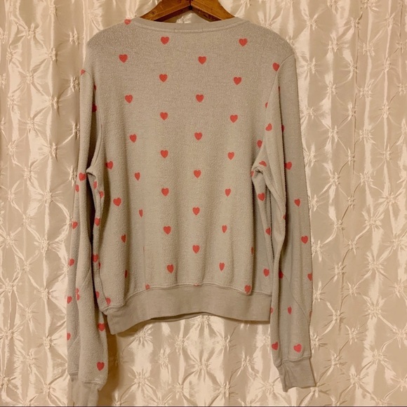 Wildfox Essential Heart Print Pullover Graphic Sweater - Picture 5 of 9